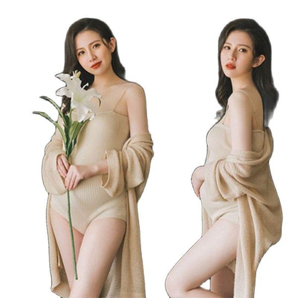 maternity dresses bodysuits & robe set soft knitted dress pregnant women spaghetti stretchy pography pregnancy po shoot jumpsuits, White
maternity dresses bodysuits & robe set soft knitted dress pregnant women spaghetti stretchy pography pregnancy po shoot jumpsuits, White