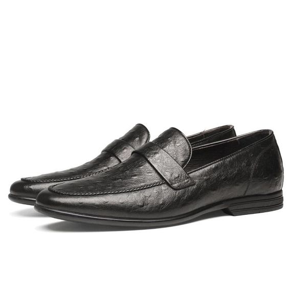 men genuine leather shoes wedding formal party dress italian ostrich pattern slip on soft business g273, Black
men genuine leather shoes wedding formal party dress italian ostrich pattern slip on soft business g273, Black