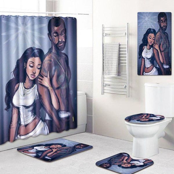shower curtains african man and women printing toilet pad cover bath mat curtain set 180x180cm
shower curtains african man and women printing toilet pad cover bath mat curtain set 180x180cm