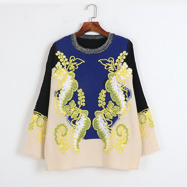 1115 2022 runway autumn brand same style sweater long sleeve kint apricot embroidery crew neck pullover fashion clothes womens dl, White;black
1115 2022 runway autumn brand same style sweater long sleeve kint apricot embroidery crew neck pullover fashion clothes womens dl, White;black
