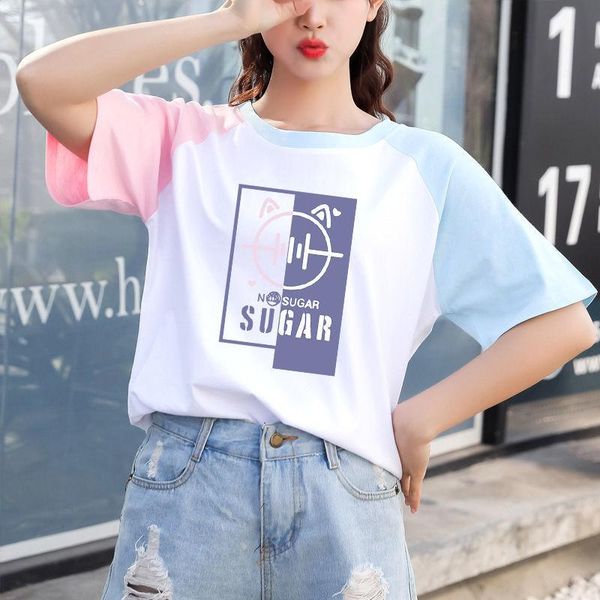 women's t-shirt ins small fresh female summer korean version of the color short-sleeved tshirt couples tide students half-sleeved top, White
women's t-shirt ins small fresh female summer korean version of the color short-sleeved tshirt couples tide students half-sleeved top, White