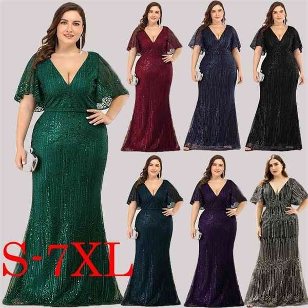 elegant women dress plus size sequined ruffles sleeve deep v-neck tulle ladies sparkle mermaid maxi dress for party robe femme, Black;gray
elegant women dress plus size sequined ruffles sleeve deep v-neck tulle ladies sparkle mermaid maxi dress for party robe femme, Black;gray