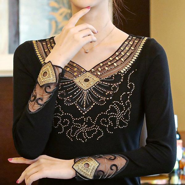 women embroidery 2021 spring autumn drilling blouses long sleeve shirt casual plus size elegant feminine blusas women's & shirts, White
women embroidery 2021 spring autumn drilling blouses long sleeve shirt casual plus size elegant feminine blusas women's & shirts, White