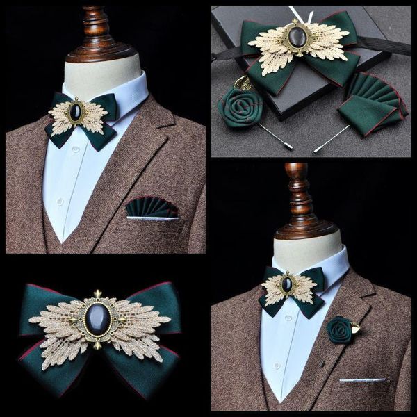 bow ties men's formal wear business tie banquet guest host wedding groom man bowtie pocket towel brooches three-piece set, Black;gray
bow ties men's formal wear business tie banquet guest host wedding groom man bowtie pocket towel brooches three-piece set, Black;gray