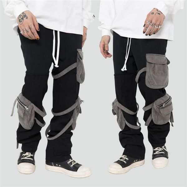 men's pants many pockets cargo sweatpants patchwork cotton oversized casual hip hop streetwear fashion trousers, Black
men's pants many pockets cargo sweatpants patchwork cotton oversized casual hip hop streetwear fashion trousers, Black