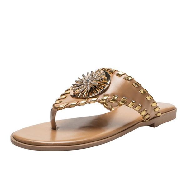 women's shoes slippers 2021 summer european and american fashion metal flat-bottomed flip flops beach, Black
women's shoes slippers 2021 summer european and american fashion metal flat-bottomed flip flops beach, Black
