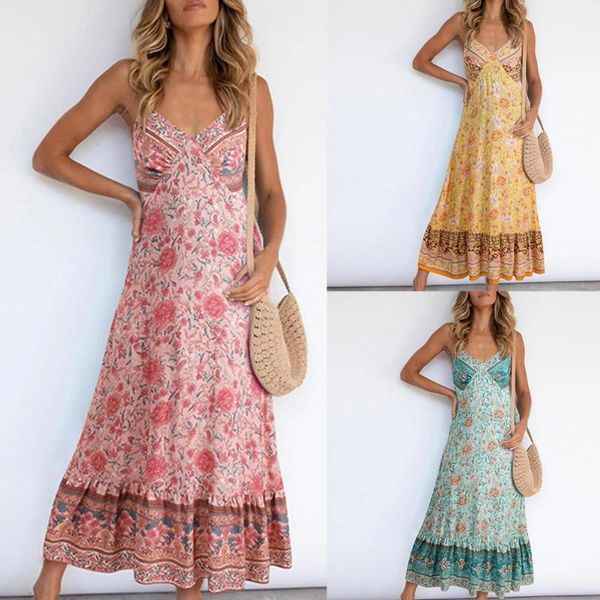 casual dresses women bohemian maxi dress backless spaghetti straps floral print 2021 summer vintage party shirt robe, Black;gray
casual dresses women bohemian maxi dress backless spaghetti straps floral print 2021 summer vintage party shirt robe, Black;gray
