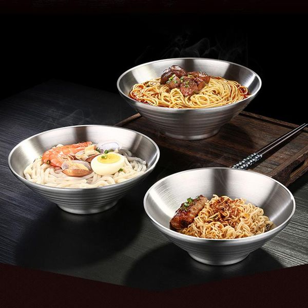 1pc 304 stainless steel ramen bowl large heat-insulated instant noodles container kitchen tableware bowls
1pc 304 stainless steel ramen bowl large heat-insulated instant noodles container kitchen tableware bowls
