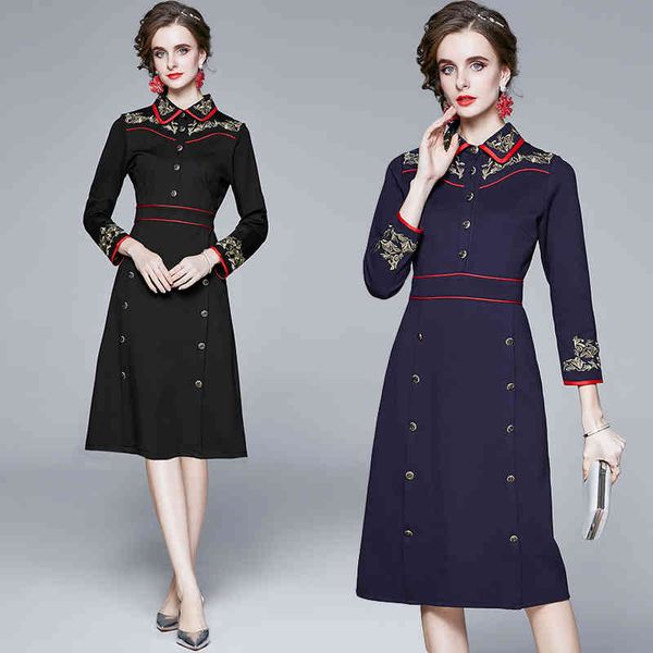 autumn winter heavy gold thread embroidery vintage midi women long sleeve slim waist button ol office ladies dress 210416, Black;gray
autumn winter heavy gold thread embroidery vintage midi women long sleeve slim waist button ol office ladies dress 210416, Black;gray
