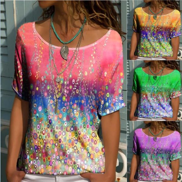 women's t-shirt summer round neck geometric print loose short sleeved t shirt casual fashion plus size clothing, White
women's t-shirt summer round neck geometric print loose short sleeved t shirt casual fashion plus size clothing, White