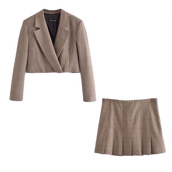 dresses 2021 women 2 piece set suit cropped blazer and mini pleated skirt elegant high fashion chic lady woman outfits, Black;gray
dresses 2021 women 2 piece set suit cropped blazer and mini pleated skirt elegant high fashion chic lady woman outfits, Black;gray