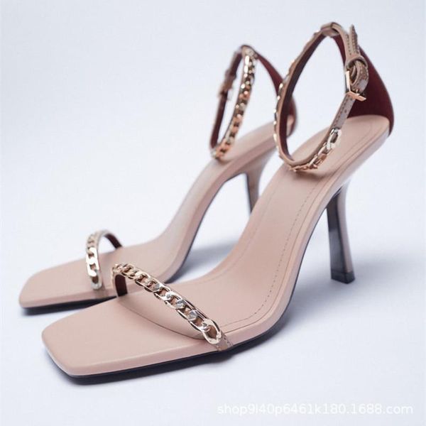sandals 2021 summer women's pink shoes buckle chain ankle warp square toe high heel stiletto, Black
sandals 2021 summer women's pink shoes buckle chain ankle warp square toe high heel stiletto, Black