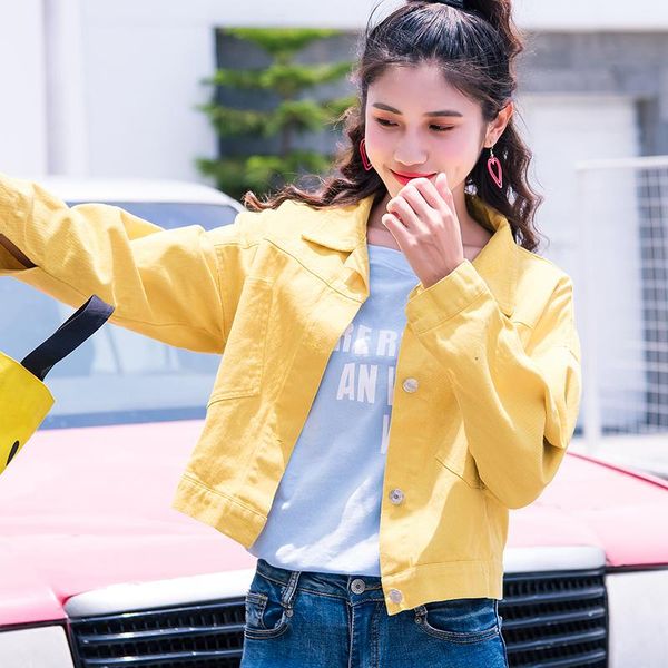 women basic coats summer autumn denim jacket red pink black female jeans coat casual girls outwear laides women's jackets, Black;brown
women basic coats summer autumn denim jacket red pink black female jeans coat casual girls outwear laides women's jackets, Black;brown