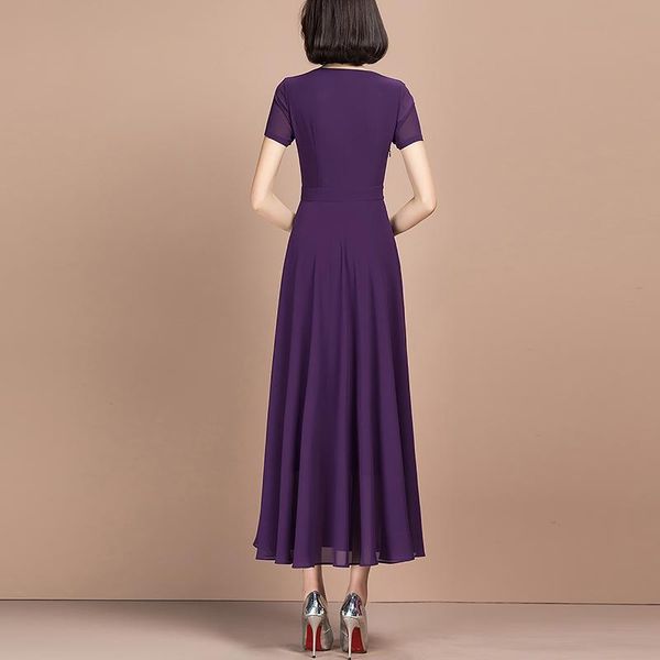 party dresses summer high 2021 quality soft a line purple chiffon dress for woman, White;black
party dresses summer high 2021 quality soft a line purple chiffon dress for woman, White;black