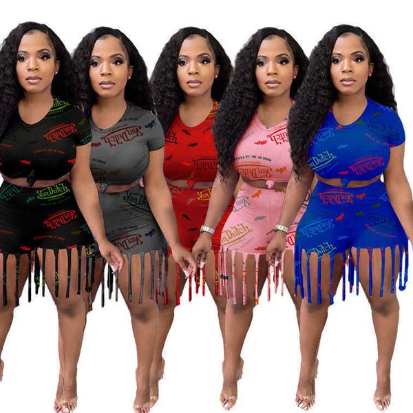 summer women tracksuits designer fashion women's round neck letter printed short sleeve tassel shorts casual slim two piece sets, Gray
summer women tracksuits designer fashion women's round neck letter printed short sleeve tassel shorts casual slim two piece sets, Gray