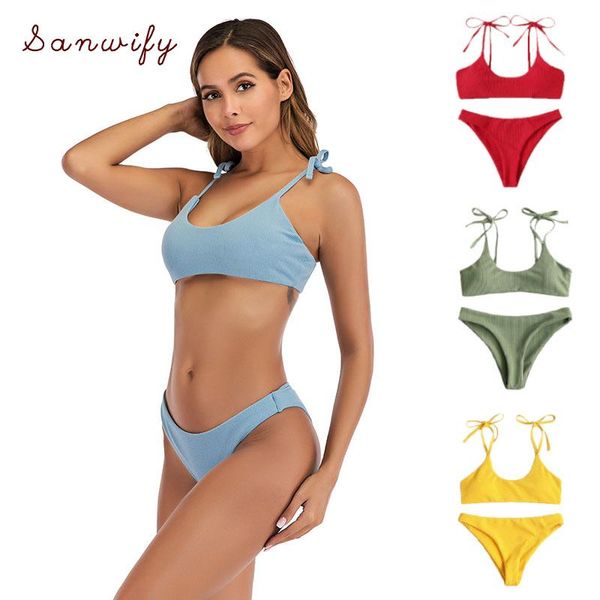 women's swimwear women bikini tie shoulders set padded strap swimsuit push up bathing suit yellow blue green red 2021, White;black
women's swimwear women bikini tie shoulders set padded strap swimsuit push up bathing suit yellow blue green red 2021, White;black