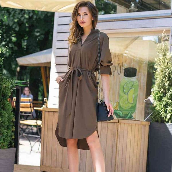 dresses women elegant v neck sashes mini solid color new autumn fashion office lady shirt vintage basic party dress, Black;gray
dresses women elegant v neck sashes mini solid color new autumn fashion office lady shirt vintage basic party dress, Black;gray