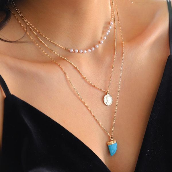 pendant necklaces origin summer trendy multi-layer metallic coin blue geometric stone necklace for women girls thin chain jewelry, Silver
pendant necklaces origin summer trendy multi-layer metallic coin blue geometric stone necklace for women girls thin chain jewelry, Silver