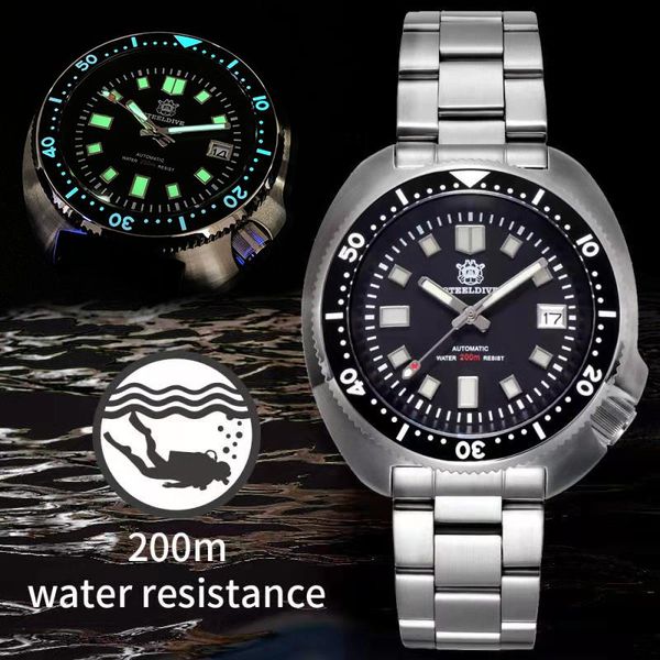 wristwatches steeldive 200m dive watches nh35 automatic watch men sapphire crystal stainless steel luxury mechanical men's diver, Slivery;brown
wristwatches steeldive 200m dive watches nh35 automatic watch men sapphire crystal stainless steel luxury mechanical men's diver, Slivery;brown
