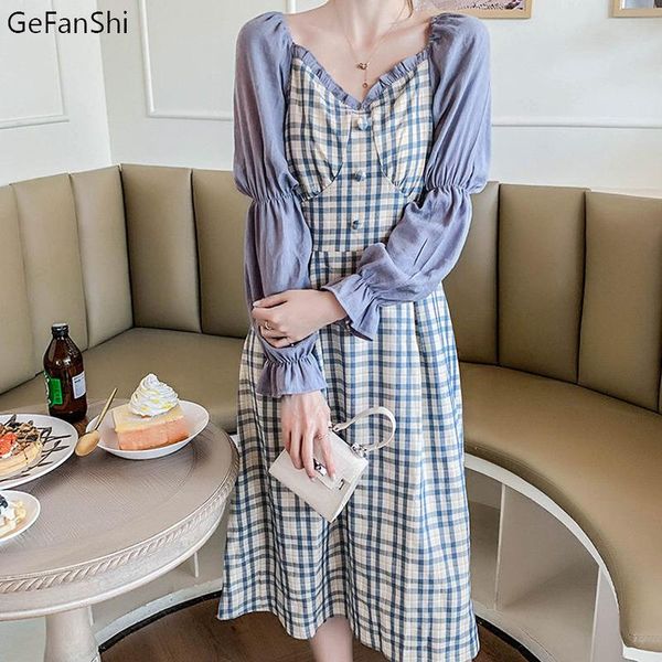 casual dresses 2021 spring autumn women long sleeve v-neck plaid vintage dress fashion elegant slim office lady robe, Black;gray
casual dresses 2021 spring autumn women long sleeve v-neck plaid vintage dress fashion elegant slim office lady robe, Black;gray