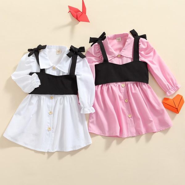 girl's dresses kids girls casual clothes set solid color collared dress and black vest white/ pink spring clothing, Red;yellow
girl's dresses kids girls casual clothes set solid color collared dress and black vest white/ pink spring clothing, Red;yellow