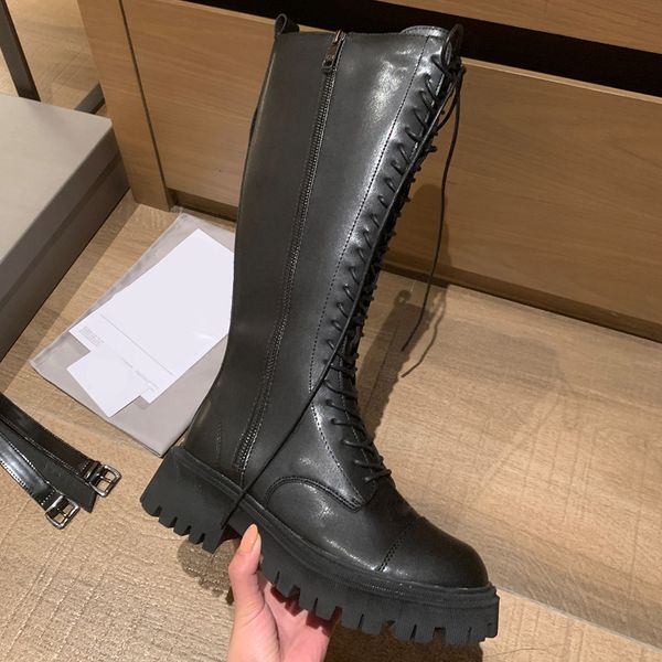 big toe knight boots womens retro platform round-toe lace up boot side zipper for autumn and winter, Black
big toe knight boots womens retro platform round-toe lace up boot side zipper for autumn and winter, Black