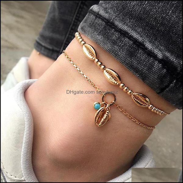 anklets jewelry bohemian fashion shell beaded anklet chain metal gold charms ankle bracelet double layer beach s319 drop delivery 2021 9fvxl, Red;blue
anklets jewelry bohemian fashion shell beaded anklet chain metal gold charms ankle bracelet double layer beach s319 drop delivery 2021 9fvxl, Red;blue