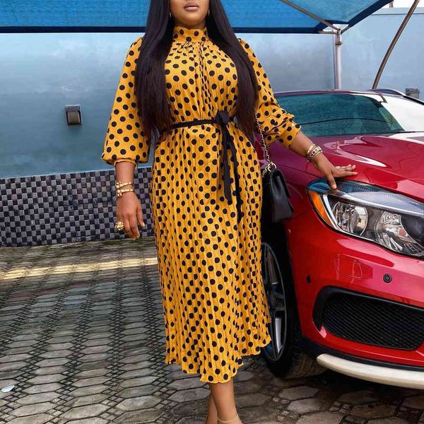 women polka dot printed loose dresses with waist belt three quarter sleeves midi elegant office ladies classy robes vestidos 210416, Black;gray
women polka dot printed loose dresses with waist belt three quarter sleeves midi elegant office ladies classy robes vestidos 210416, Black;gray