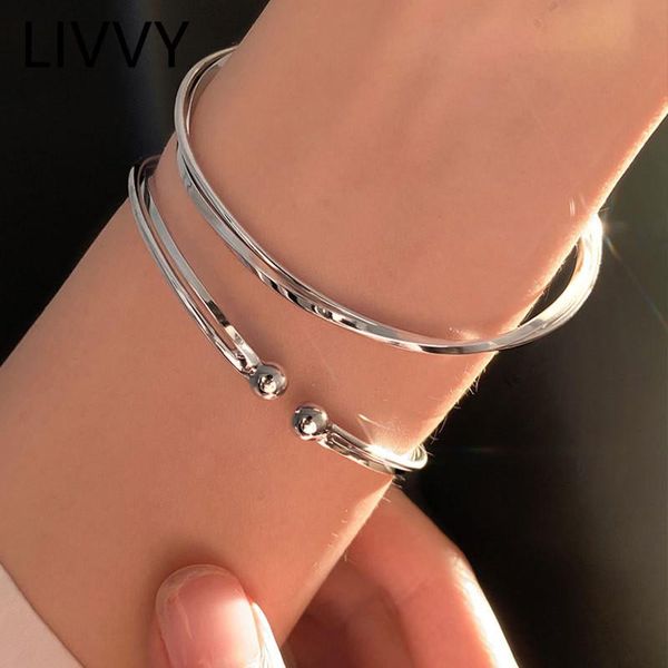 bangle livvy fashion simple silver color smooth double cross bangles & bracelet for women couple creative handmade jewelry gift, Black
bangle livvy fashion simple silver color smooth double cross bangles & bracelet for women couple creative handmade jewelry gift, Black