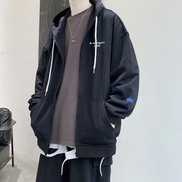 sweater men's tracksuits cashmere hooded autumn winter thickened cardigan coat fashion brand ins loose and versatile sports clothes, Gray
sweater men's tracksuits cashmere hooded autumn winter thickened cardigan coat fashion brand ins loose and versatile sports clothes, Gray