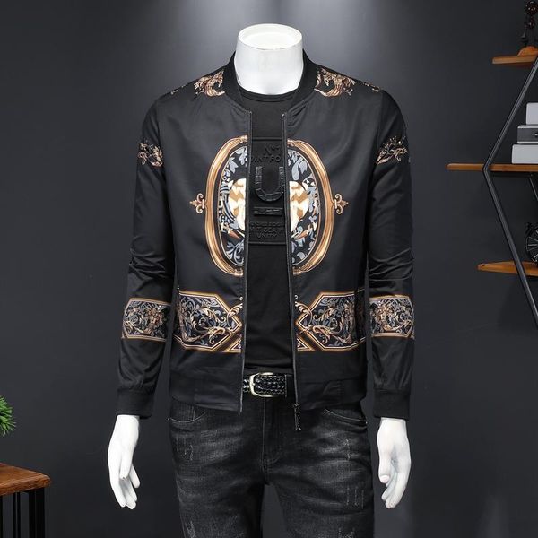 men's korean vintage jacket men luxury gold print bomber royal casual coats windbreaker clothes streetwear social jackets, Black;brown
men's korean vintage jacket men luxury gold print bomber royal casual coats windbreaker clothes streetwear social jackets, Black;brown