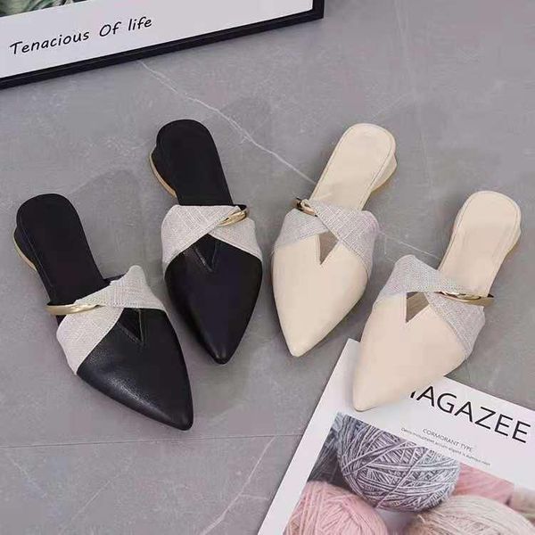 slippers women summer elegant sides low heel mules pointed-toe ladies slip on leisure office shoes beige pumps, Black
slippers women summer elegant sides low heel mules pointed-toe ladies slip on leisure office shoes beige pumps, Black