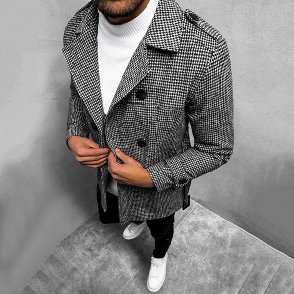 men's trench coats winter jacket leisure plaid print casual single breasted turndown collar fashion coat male outwear, Tan;black
men's trench coats winter jacket leisure plaid print casual single breasted turndown collar fashion coat male outwear, Tan;black