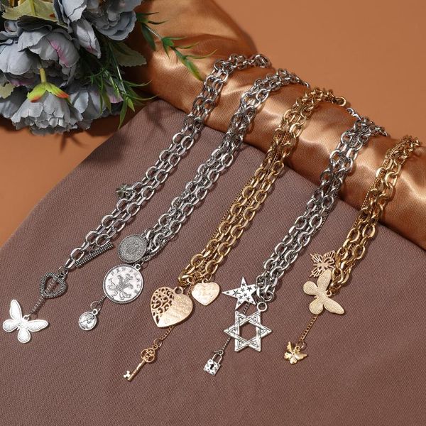 chains gold silver color multi layered butterfly necklace ladies lock portrait round coin clavicle chain choker jewelry gift
chains gold silver color multi layered butterfly necklace ladies lock portrait round coin clavicle chain choker jewelry gift