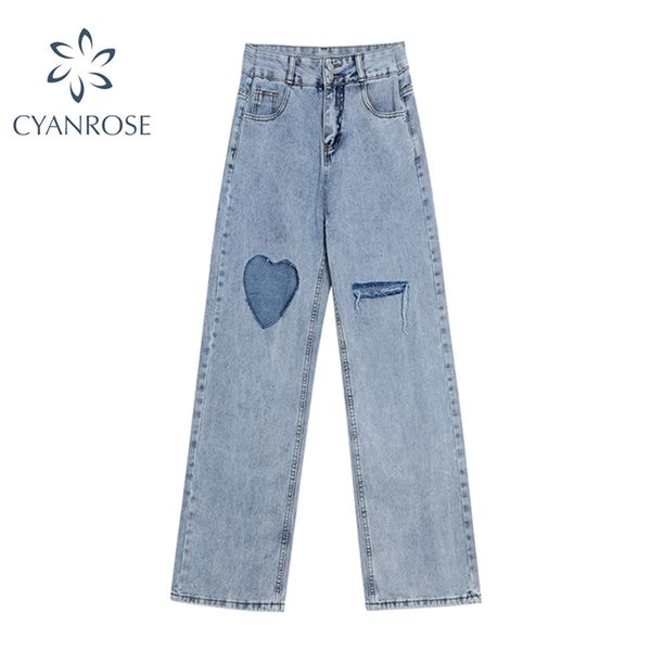 ripped jean pants women streetwear tide wide leg blue washed denim female loose leisure harajuku straight long trousers 210430
ripped jean pants women streetwear tide wide leg blue washed denim female loose leisure harajuku straight long trousers 210430