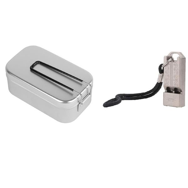 dinnerware sets portable travel foldable aluminum lunch box with titanium alloy whistles wrist straps emergency survival
dinnerware sets portable travel foldable aluminum lunch box with titanium alloy whistles wrist straps emergency survival