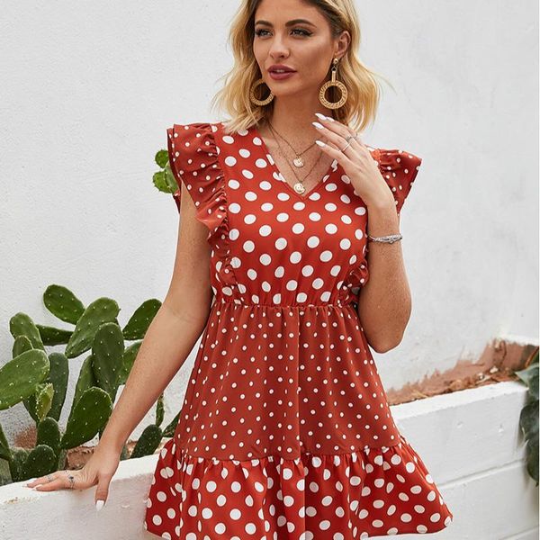 casual dresses high street a-line polka dot dress elegant empire ruffles mini ladies frocks for women v-neck butterfly sleeves vestidos, Black;gray
casual dresses high street a-line polka dot dress elegant empire ruffles mini ladies frocks for women v-neck butterfly sleeves vestidos, Black;gray