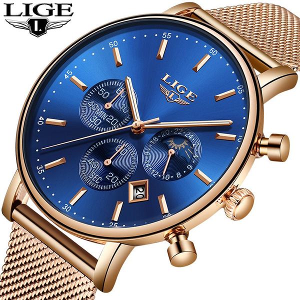 wristwatches relogio masculino lige fashion ultra thin dress men watches casual chronograph mesh quartz clock sport waterproof watch, Slivery;brown
wristwatches relogio masculino lige fashion ultra thin dress men watches casual chronograph mesh quartz clock sport waterproof watch, Slivery;brown