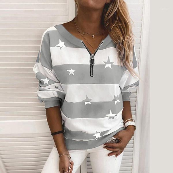 ladies fashion long sleeve stitching color casual zipper v-neck striped star sweatshirt fall winter pullover women's sweaters, White;black
ladies fashion long sleeve stitching color casual zipper v-neck striped star sweatshirt fall winter pullover women's sweaters, White;black