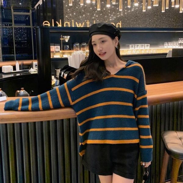 women's sweaters pullover lazy striped knitted women spring autumn sweater winter for black white jumper clothing, White;black
women's sweaters pullover lazy striped knitted women spring autumn sweater winter for black white jumper clothing, White;black