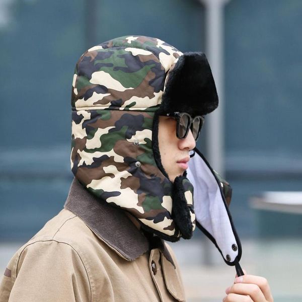 men women outdoor winter hunting hat bionic camouflage hiking cap thermal warm ushanka ear windproof snow skiing hats, Black;white
men women outdoor winter hunting hat bionic camouflage hiking cap thermal warm ushanka ear windproof snow skiing hats, Black;white