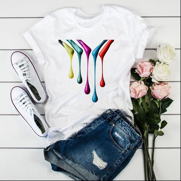 color nail polish 3d womens t shirts printed female shirt fashion short sleeved tumblr harajuku graphics clothing lady, White
color nail polish 3d womens t shirts printed female shirt fashion short sleeved tumblr harajuku graphics clothing lady, White