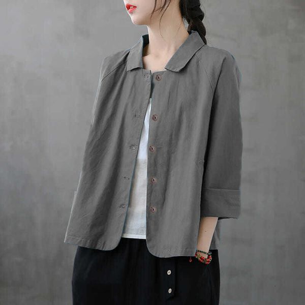 women's blouses & shirts short coat of linen and female cotton, loose retro for women, blouse spring summer f5vn, White
women's blouses & shirts short coat of linen and female cotton, loose retro for women, blouse spring summer f5vn, White
