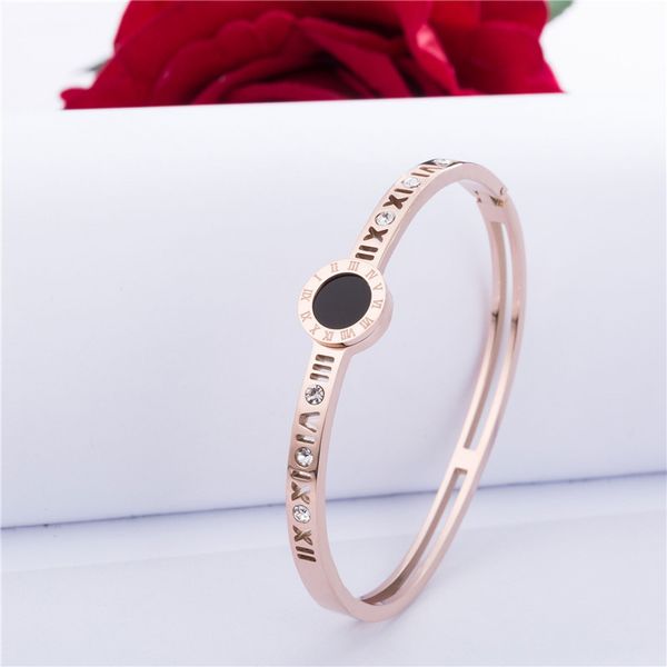 america europe popular rose gold stainless steel diamand insert bangle bracelets women jewelry, Black
america europe popular rose gold stainless steel diamand insert bangle bracelets women jewelry, Black