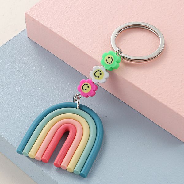 New Rainbow Keychain Colorful Arched Line Key Ring Heart Pearl Smile Face Flower Key Chain For Girl Teens Gift Handmade Jewelry
New Rainbow Keychain Colorful Arched Line Key Ring Heart Pearl Smile Face Flower Key Chain For Girl Teens Gift Handmade Jewelry