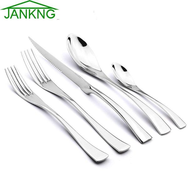 dinnerware sets jankng 5-pcs silver flatware set 18/10 stainless steel gold serrated knife fork spoon cutlery tableware dropship
dinnerware sets jankng 5-pcs silver flatware set 18/10 stainless steel gold serrated knife fork spoon cutlery tableware dropship