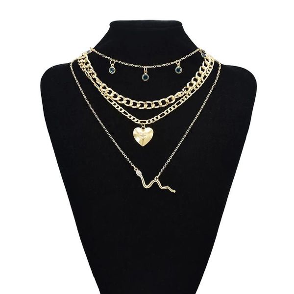 pendant necklaces simple geometric snake necklace for women jewelry trendy muitl layer chain clavicle ladies gold heart chokers, Silver
pendant necklaces simple geometric snake necklace for women jewelry trendy muitl layer chain clavicle ladies gold heart chokers, Silver