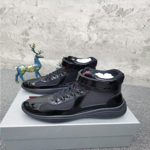 americas cup sneakers luxury size men classics casual sole designer 38-45 rubber nylon leather patent high-sneaker comfortable lrwi, Black
americas cup sneakers luxury size men classics casual sole designer 38-45 rubber nylon leather patent high-sneaker comfortable lrwi, Black