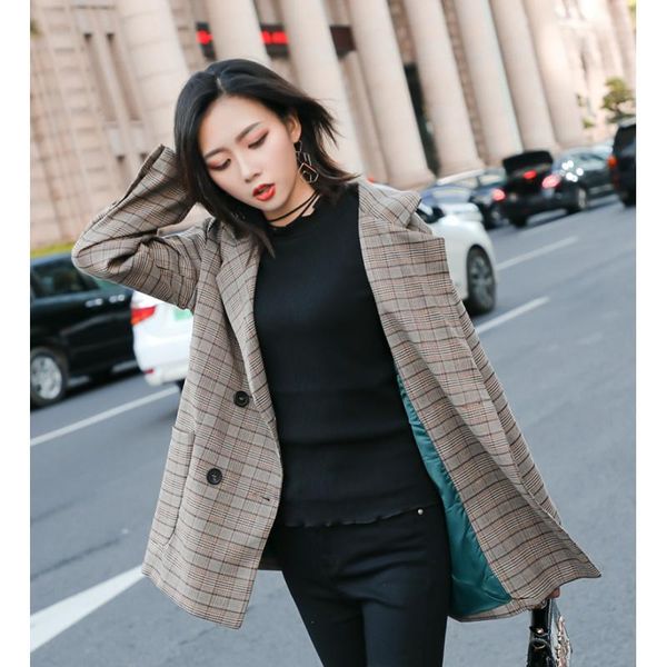 plaid chic small suit jacket female 2021 autumn latest style british retro loose wild women blazers women's suits &, White;black
plaid chic small suit jacket female 2021 autumn latest style british retro loose wild women blazers women's suits &, White;black