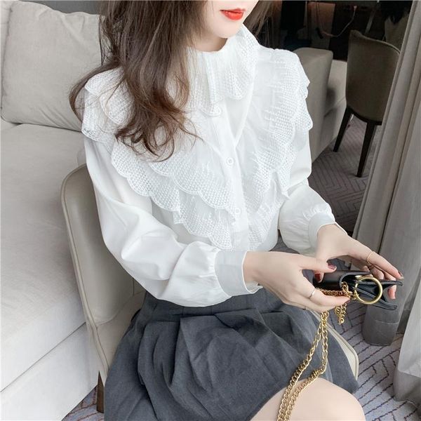 women's blouses & shirts blouse women autumn winter chiffon shirt lace blusas mujer de moda, White
women's blouses & shirts blouse women autumn winter chiffon shirt lace blusas mujer de moda, White